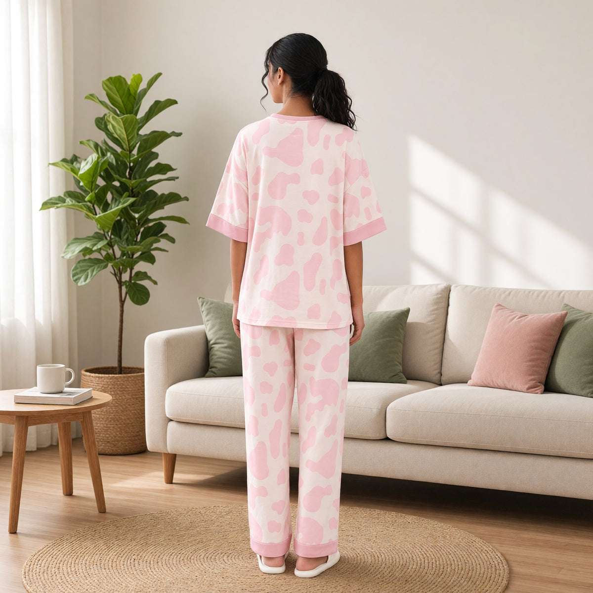 Blush Moo Padded Night Suit