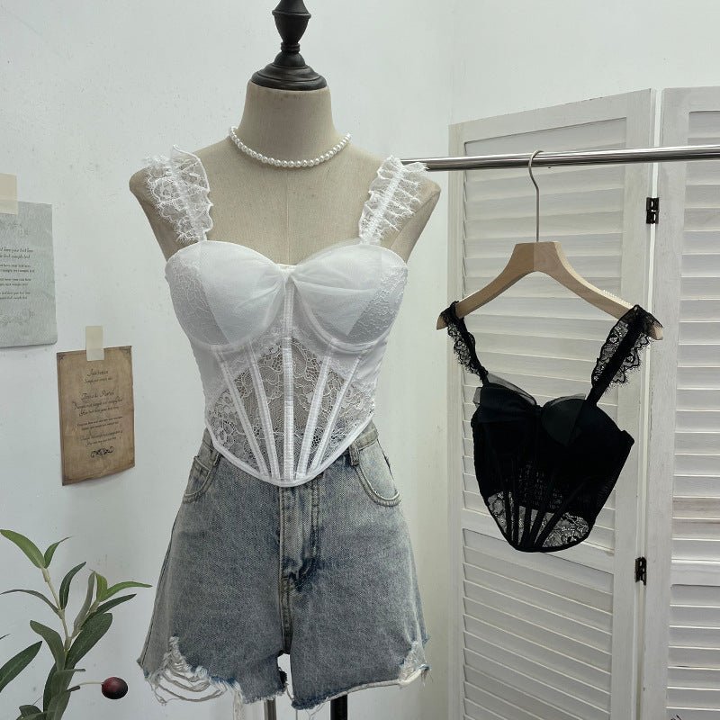 Blush Romance Built - In Bra Corset Top – Lace Me Up Edition - Zero Bra