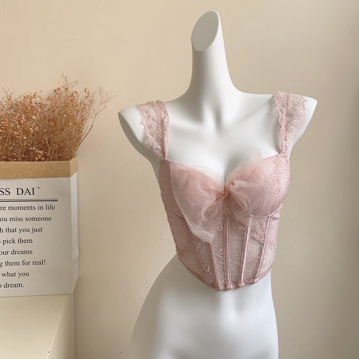 Blush Romance Built - In Bra Corset Top – Lace Me Up Edition - Zero Bra