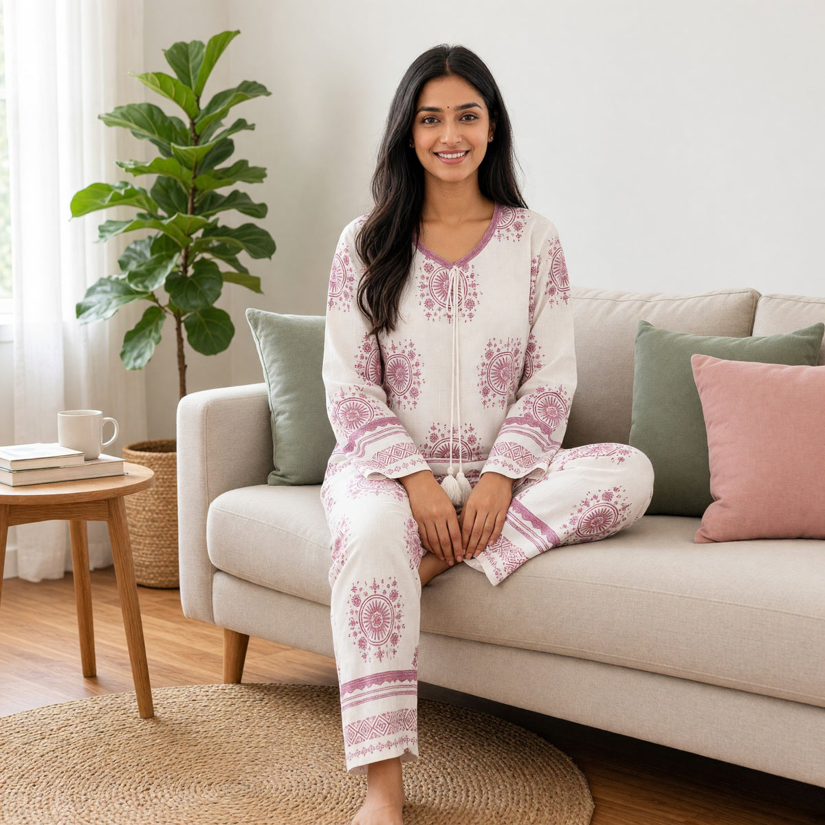 Boho Blossom Padded Night Suit