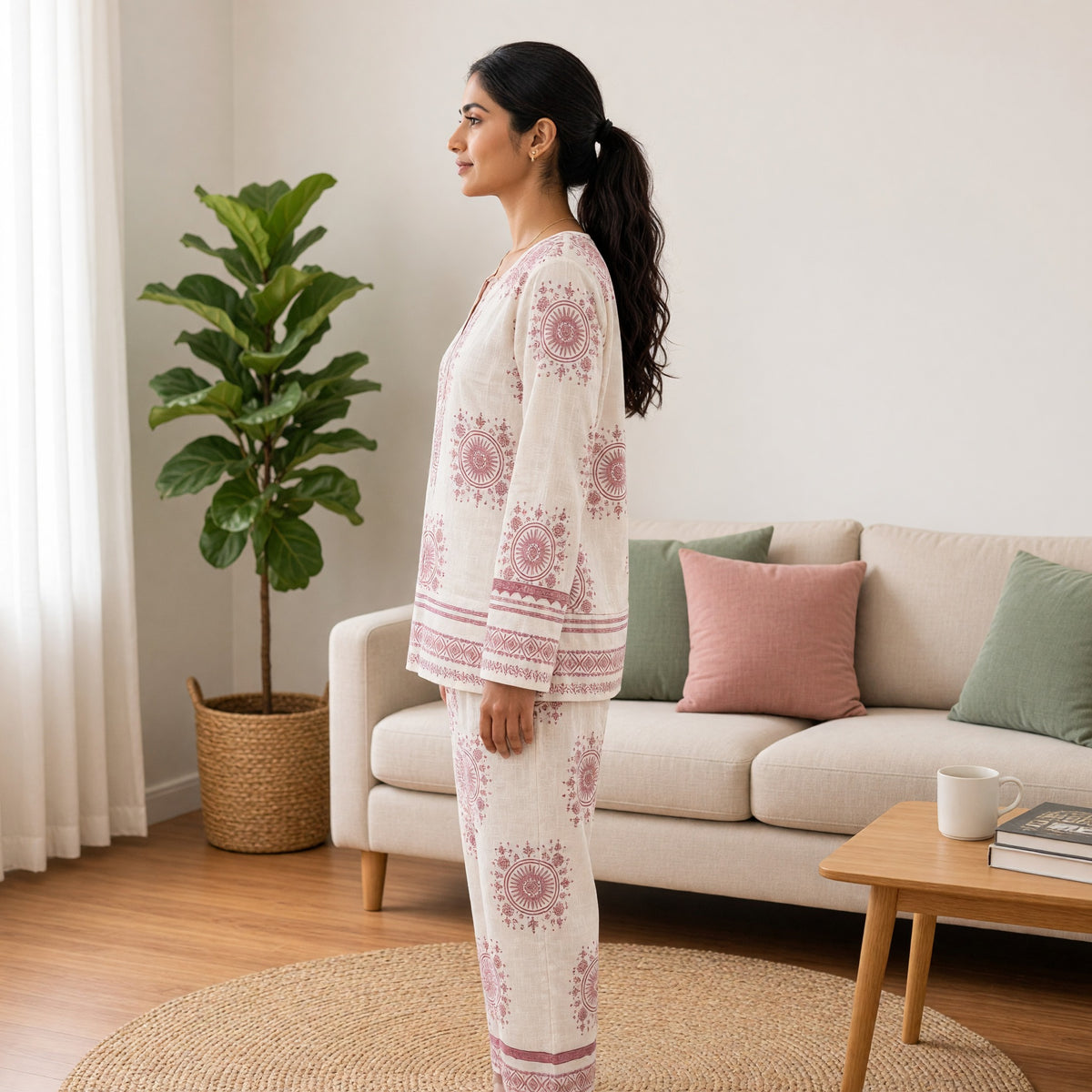 Boho Blossom Padded Night Suit