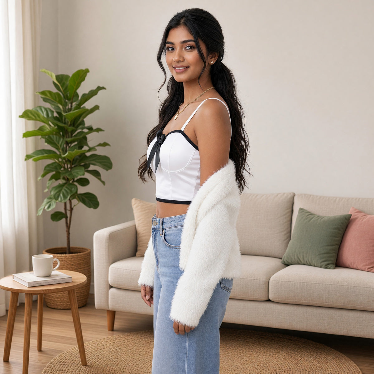 Bow-Tie Built-in Bra Bustier