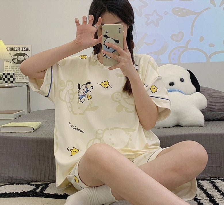 Bunny & Chick Built - In Bra PJ Set – Creamy Kawaii Edition - Zero Bra