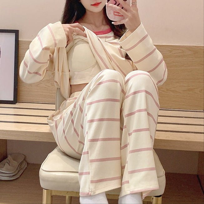 Bunny Pocket Striped PJ Set – Padded Magic - Zero Bra