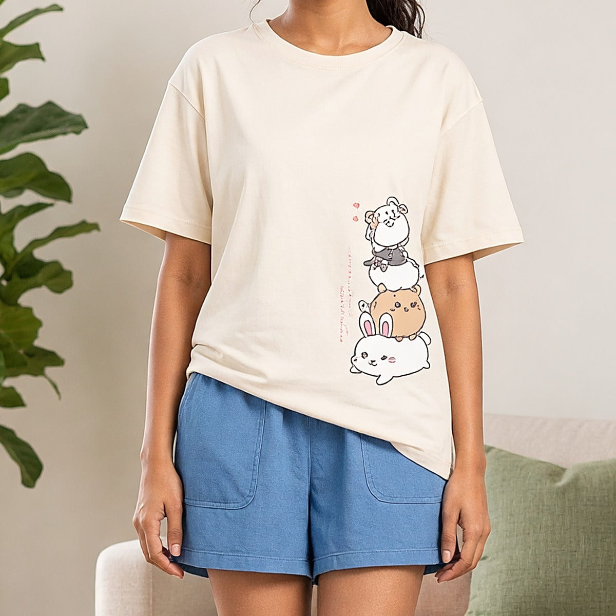 Bunny Stack Padded Tee & Shorts Set