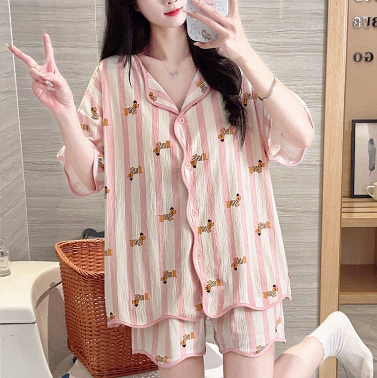 Candy Stripes & Cutie Vibes Pajama Set – Built - In Bra! - Zero Bra