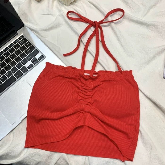 Casual Chic Ruched Built - In Bra Top – Effortlessly Stylish - Zero Bra