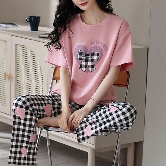 Checkmate Cutie PJ Set – With Padded Love & Bows - Zero Bra