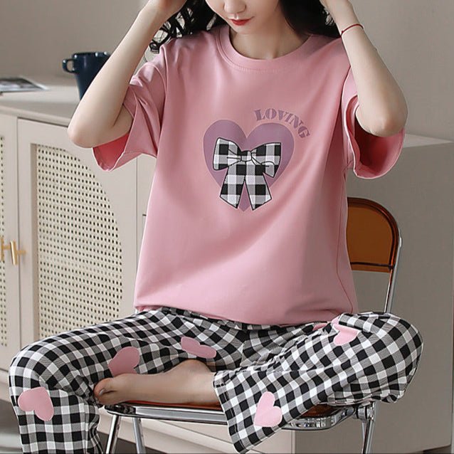 Checkmate Cutie PJ Set – With Padded Love & Bows - Zero Bra