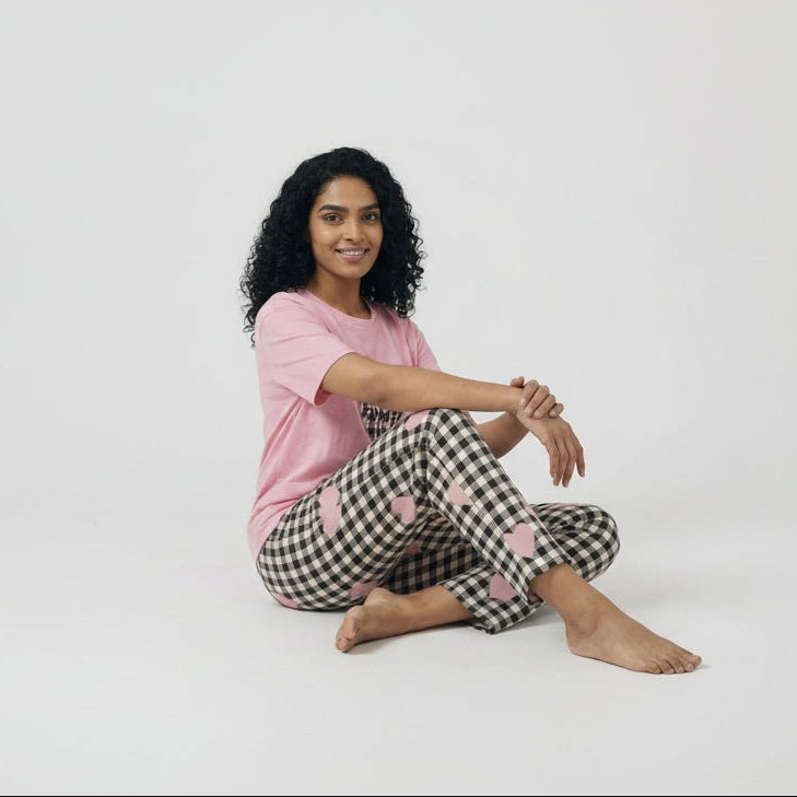 Checkmate Cutie PJ Set – With Padded Love & Bows - Zero Bra