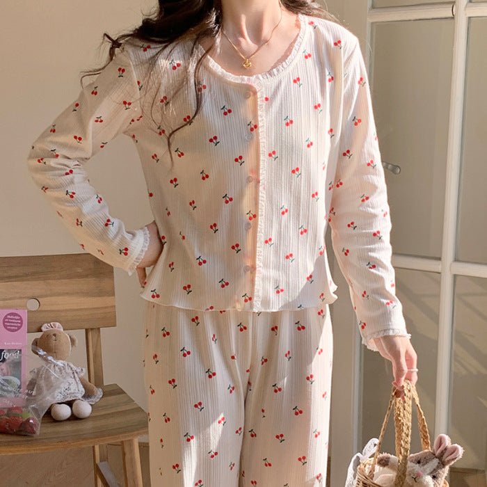 Cherry Bliss PJ Set – 3 - Piece With Padded Sweetness - Zero Bra