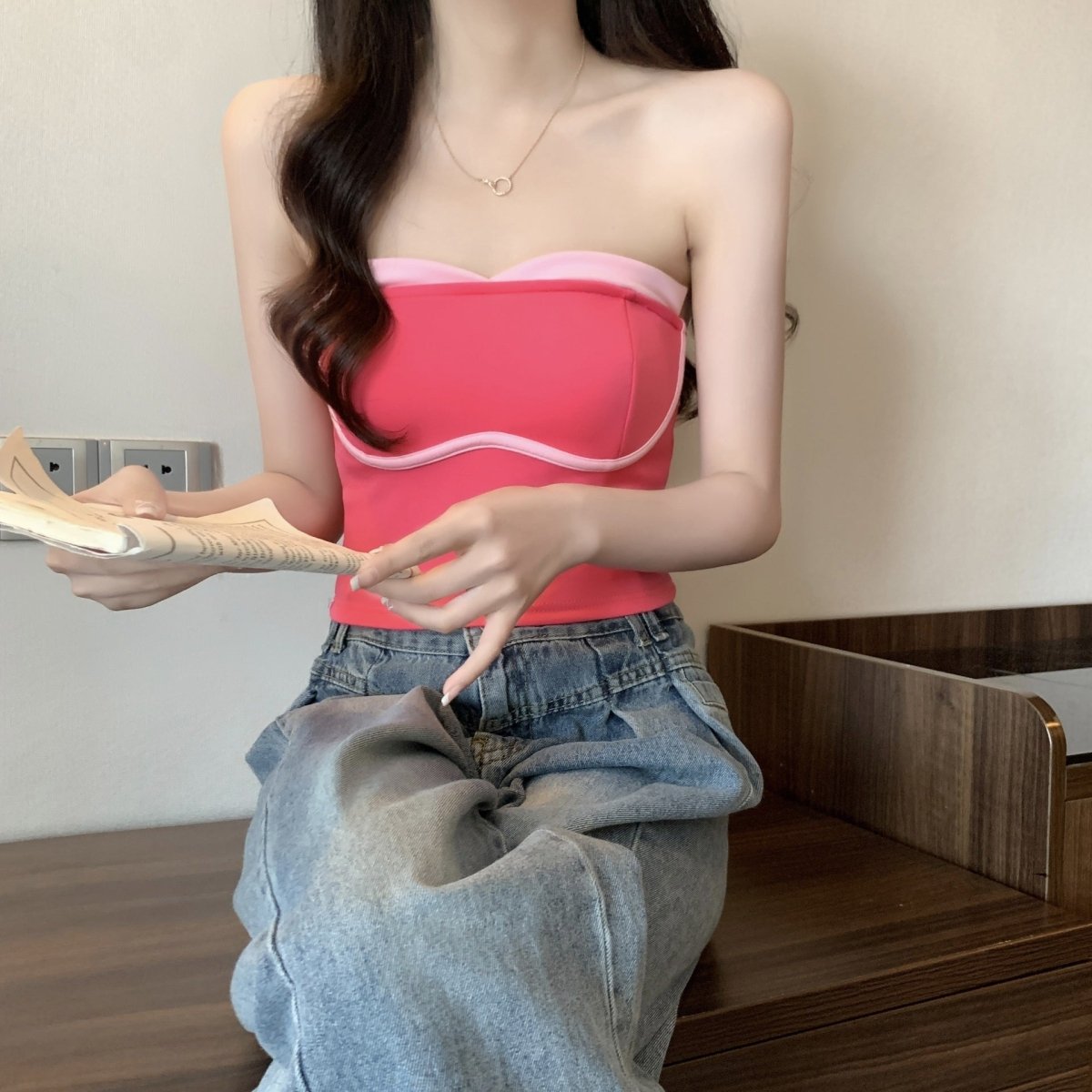 Chic Bandeau Built - In Bra Top – Effortless Style & Comfort - Zero Bra