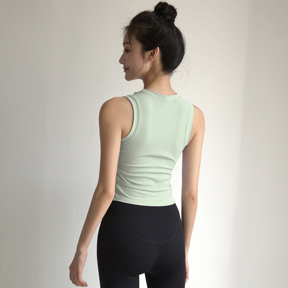 Chic Ribbed High - Neck Tank - Zero Bra