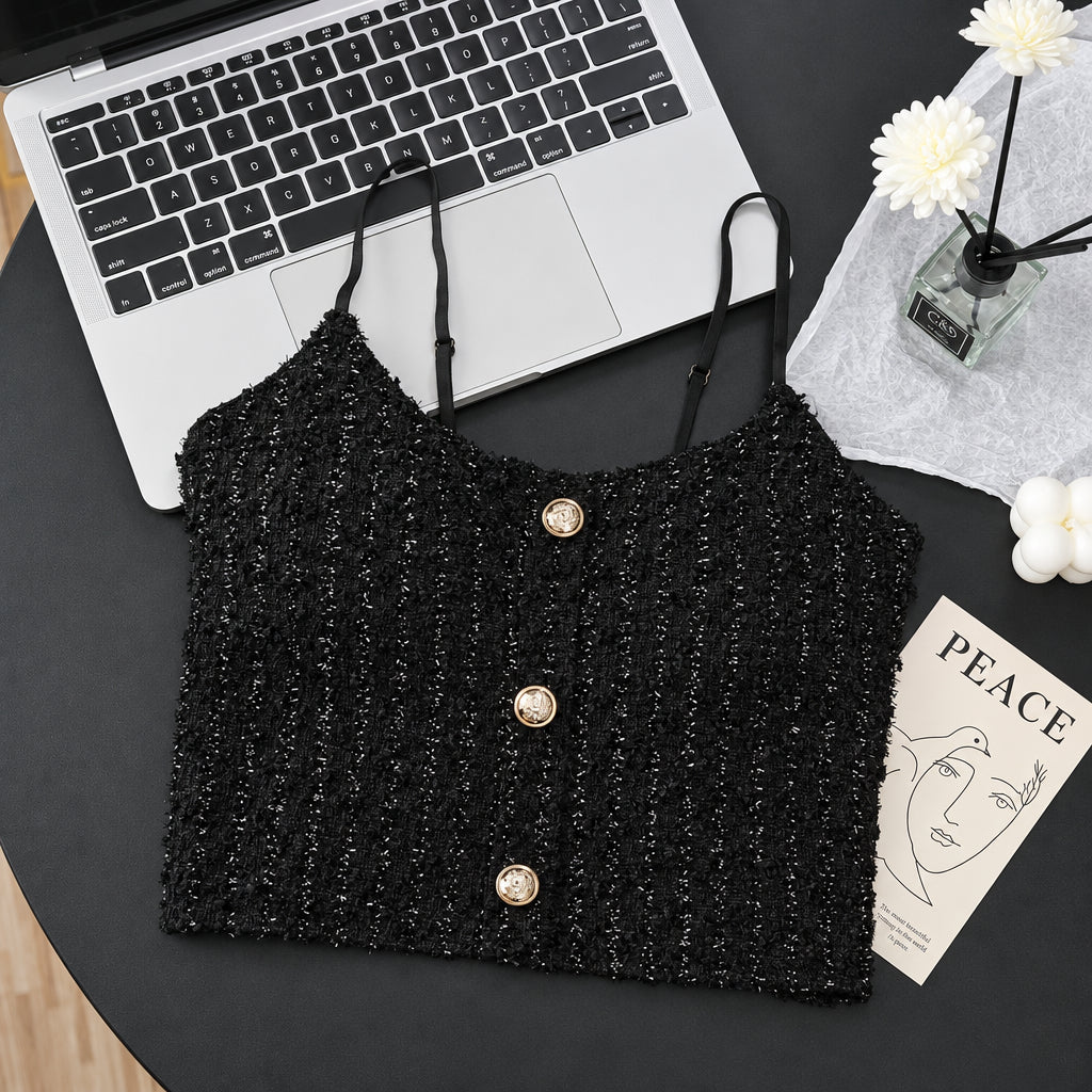 Chic Sequin Textured Built - In Bra Top – Glam & Elegant - Zero Bra