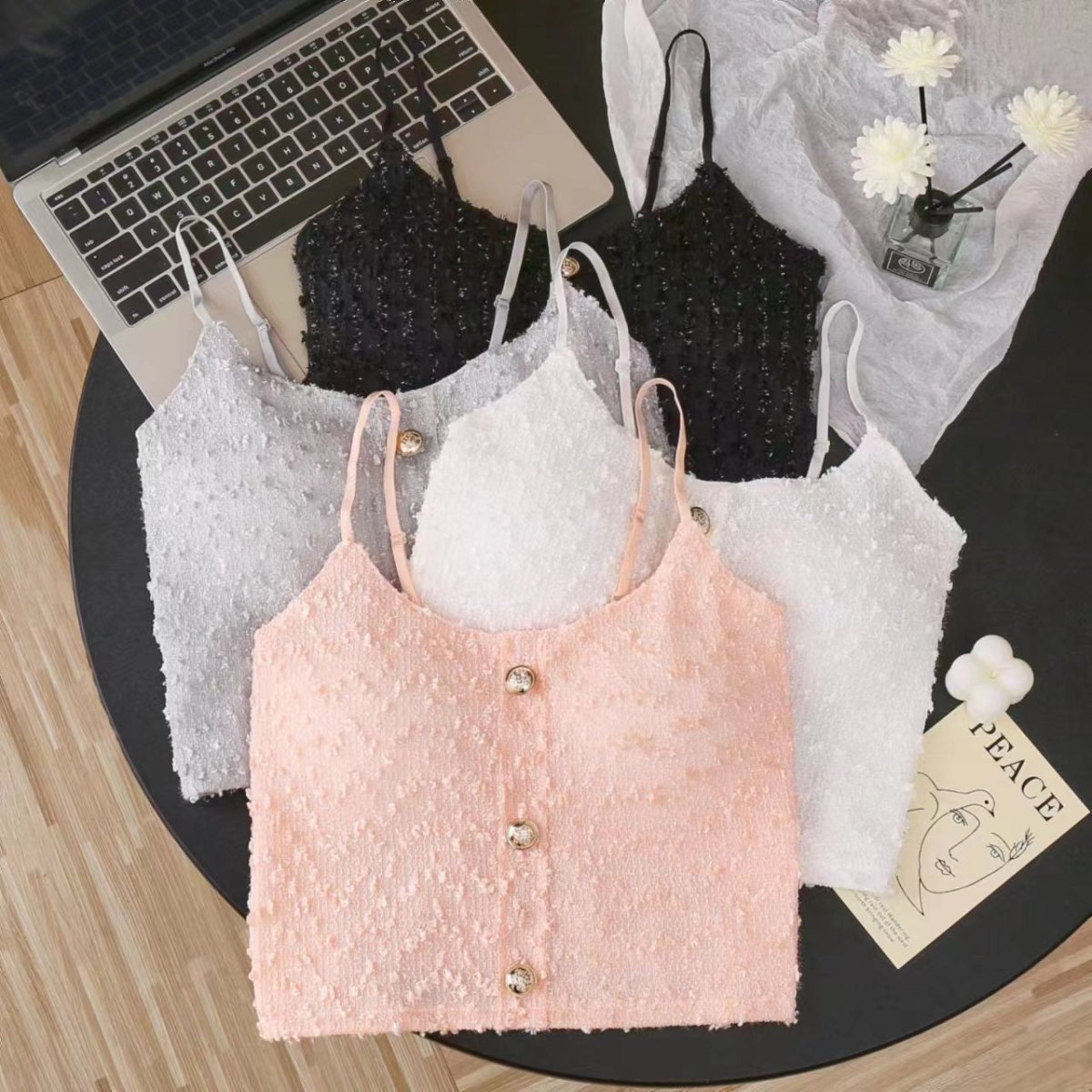 Chic Sequin Textured Built - In Bra Top – Glam & Elegant - Zero Bra