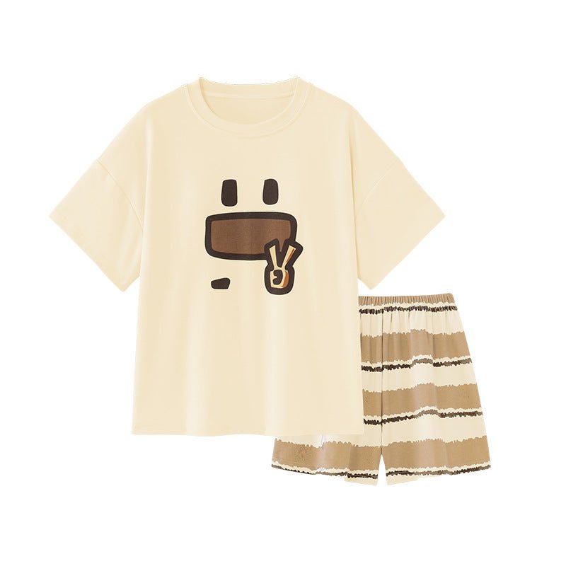Chill Vibes Cartoon PJ Set – With Padded Ease - Zero Bra