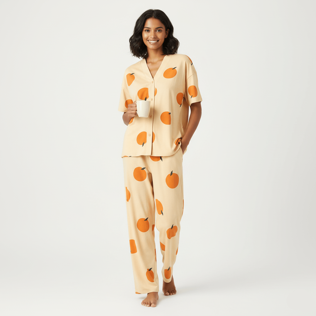 Citrus Bliss PJ Set – With Padded Fresh Glow - Zero Bra