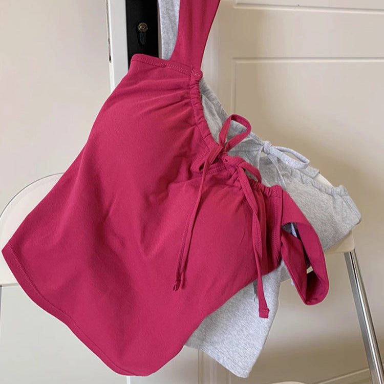 Cute Ribbon - Tie Built - In Bra Tank – Playful & Stylish - Zero Bra