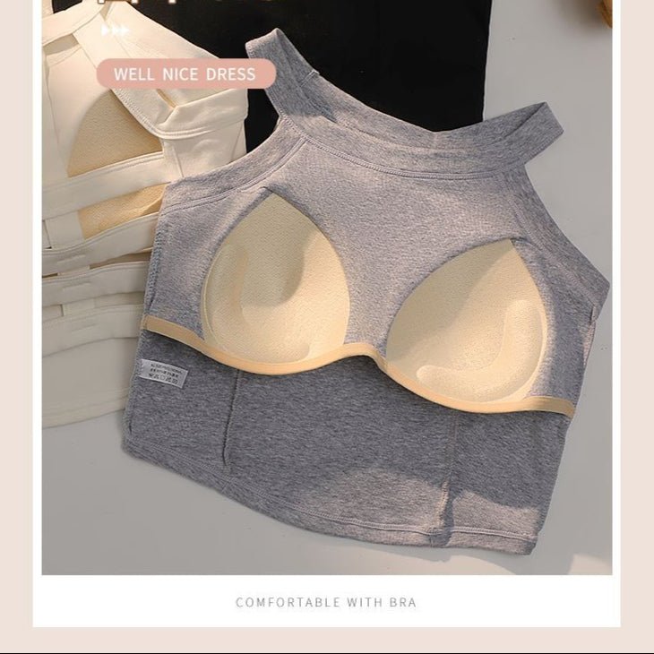 Cutout Built - In Bra Halter Tops – Bold & Beautiful - Zero Bra