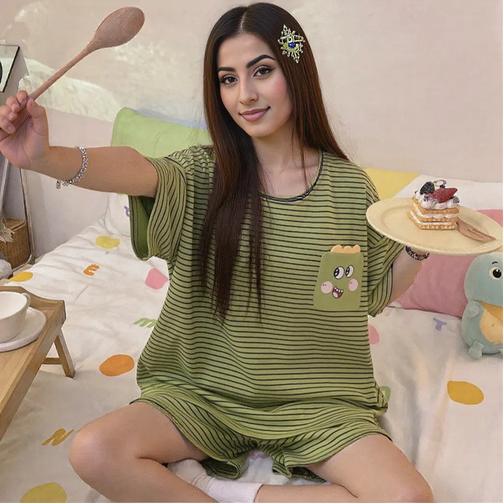 Dino Pocket PJ Set – With Padded Cozy Fun - Zero Bra
