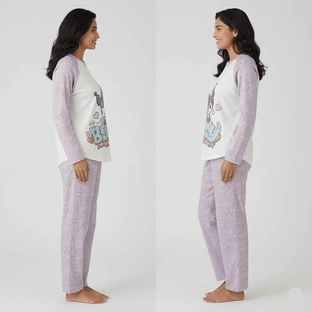Dreamy Kuromi Padded PJ Set – With Padded Bliss - Zero Bra