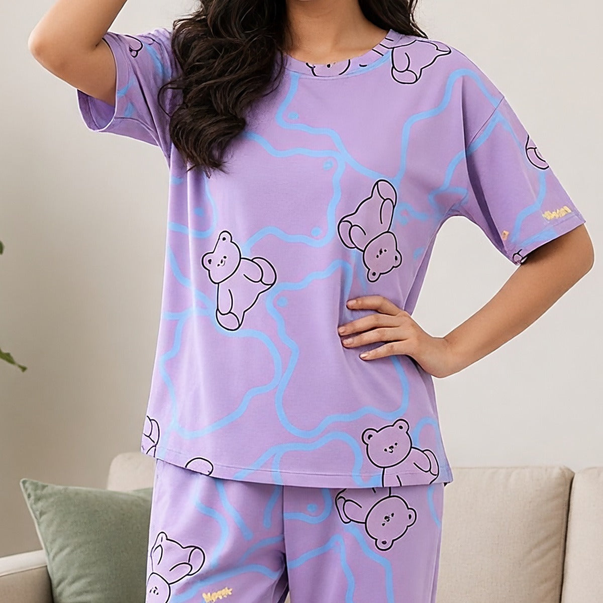 Dreamy Teddy Padded Night Suit
