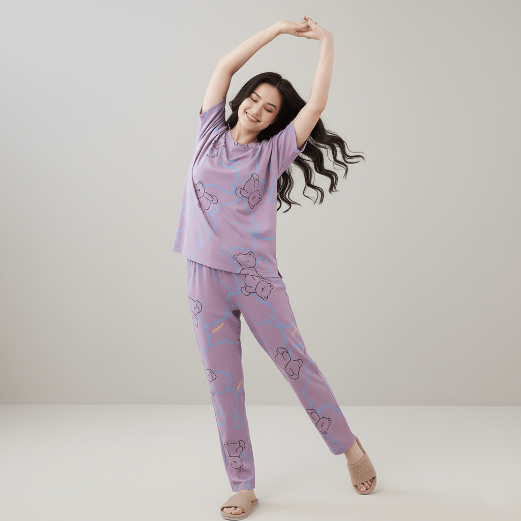 Dreamy Teddy PJ Set – With Padded Comfort - Zero Bra