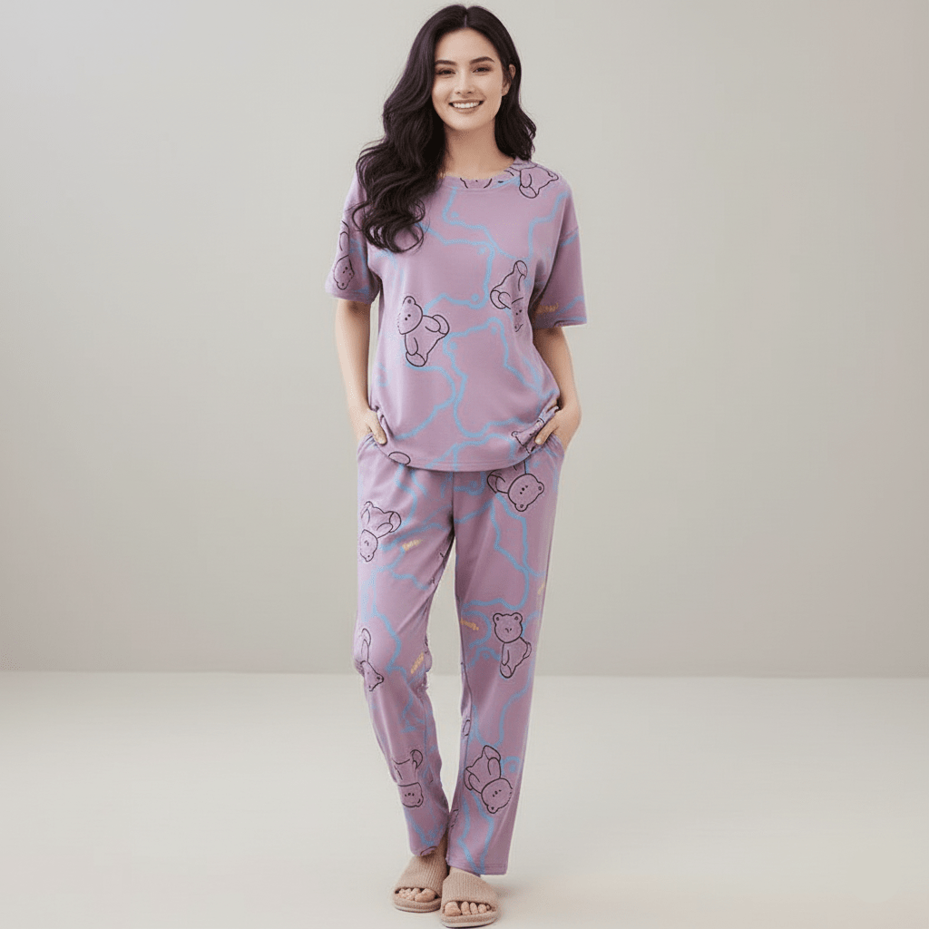 Dreamy Teddy PJ Set – With Padded Comfort - Zero Bra
