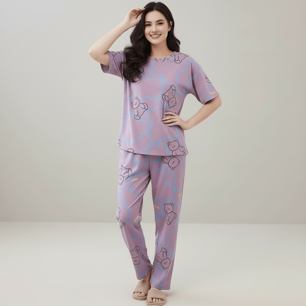 Dreamy Teddy PJ Set – With Padded Comfort - Zero Bra