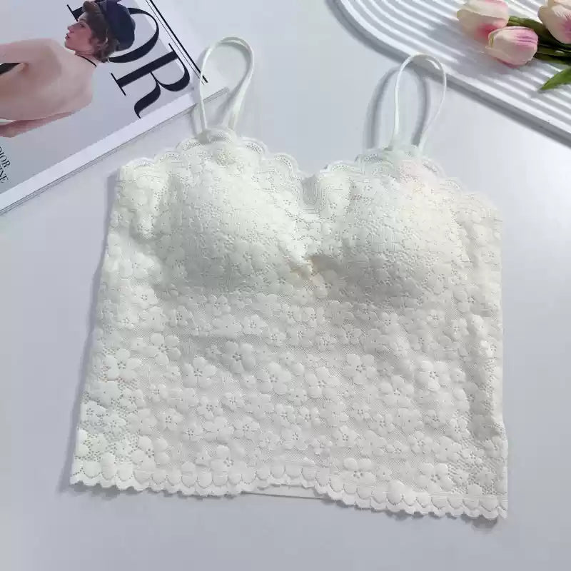 Elegant Floral Lace Built - In Bra Cami – Romantic & Chic - Zero Bra