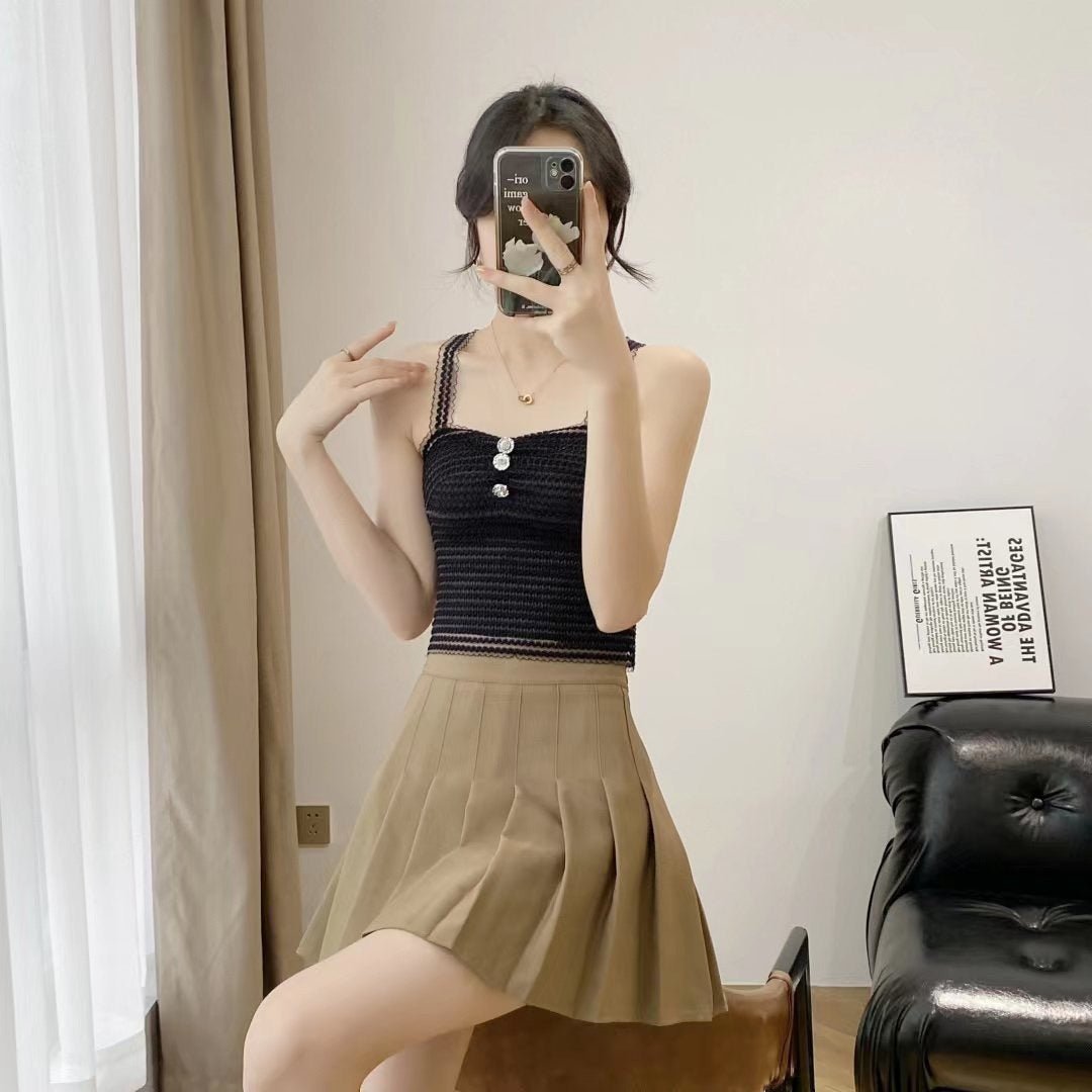 Elegant Knit Built - In Bra Top – Vintage Chic & Feminine - Zero Bra