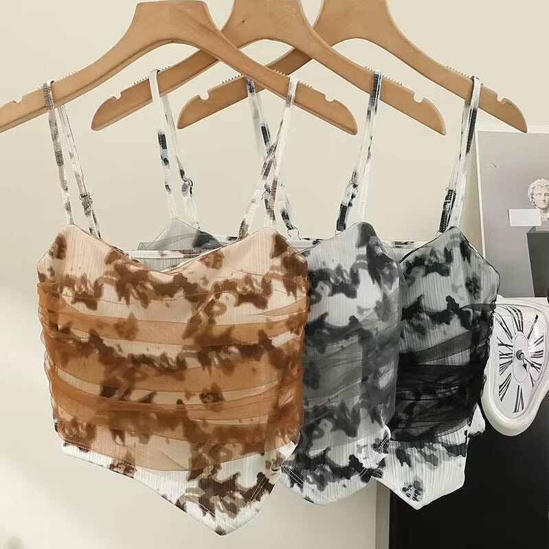 Ethereal Tie - Dye Mesh Build In Bra Cami – A Statement of Styl - Zero Bra