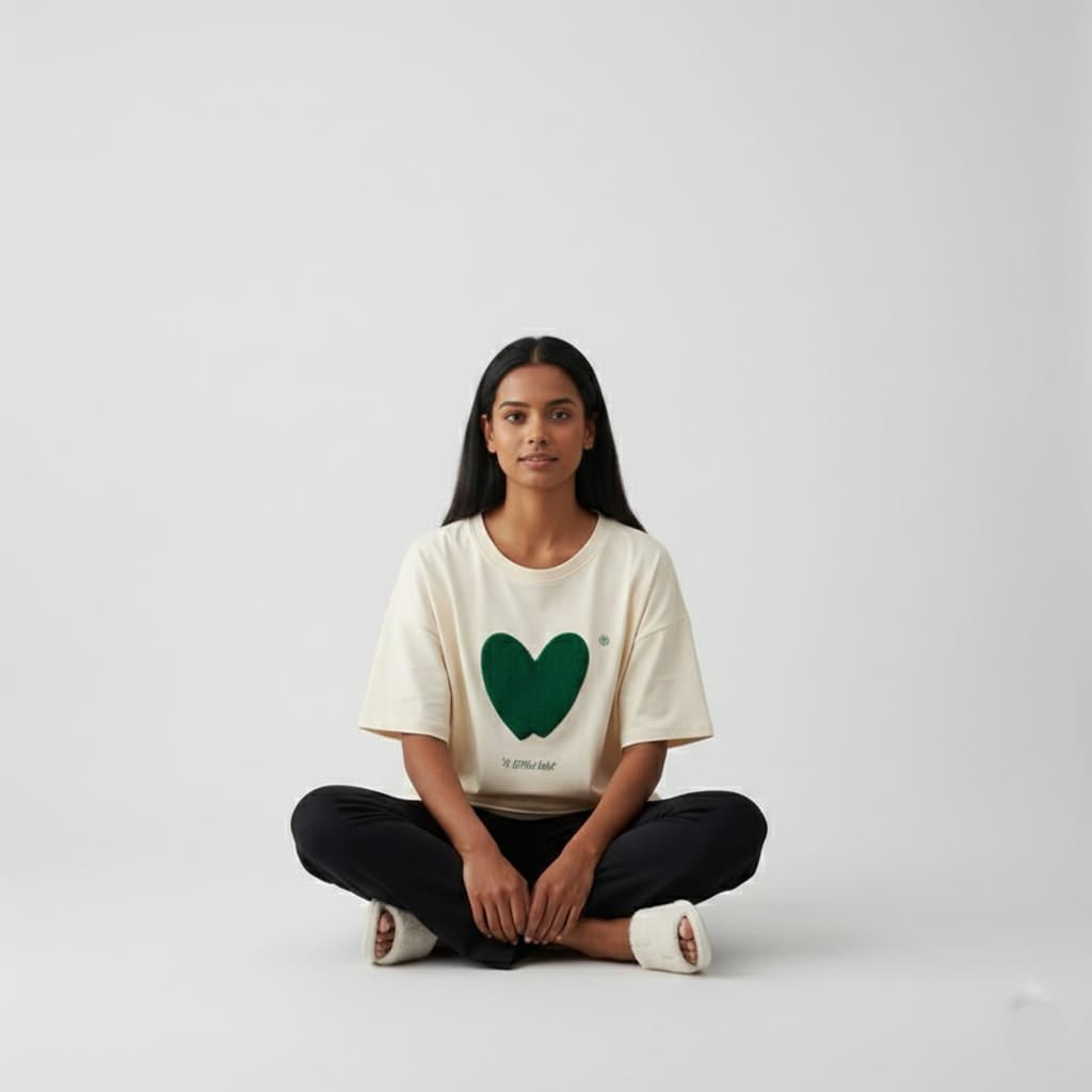 Evergreen Heart PJ Set – With Padded Bliss - Zero Bra