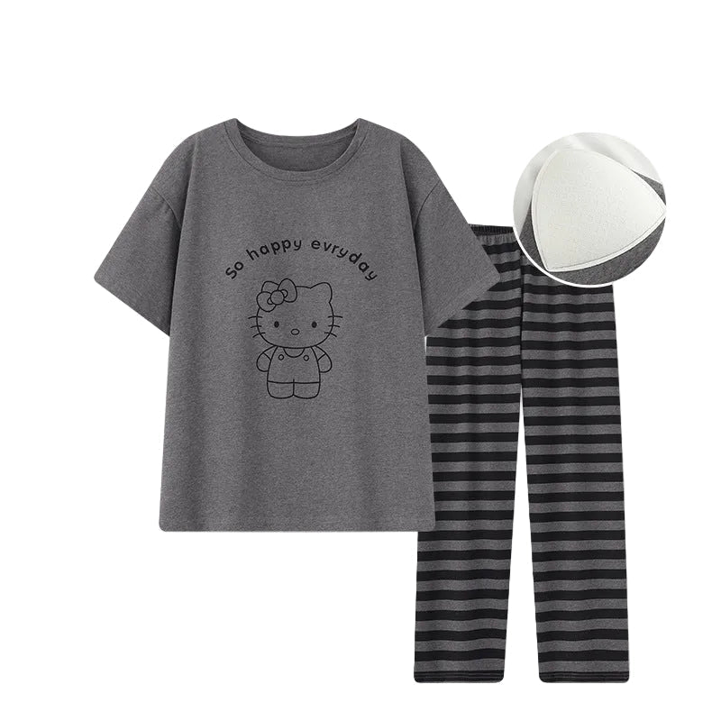 Everyday Kitty Comfort PJ Set – With Padded Ease - Zero Bra