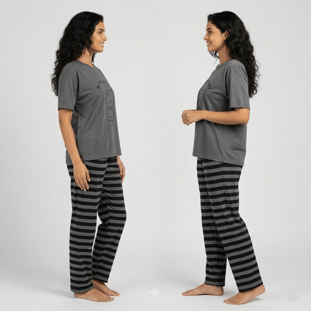Everyday Kitty Comfort PJ Set – With Padded Ease - Zero Bra