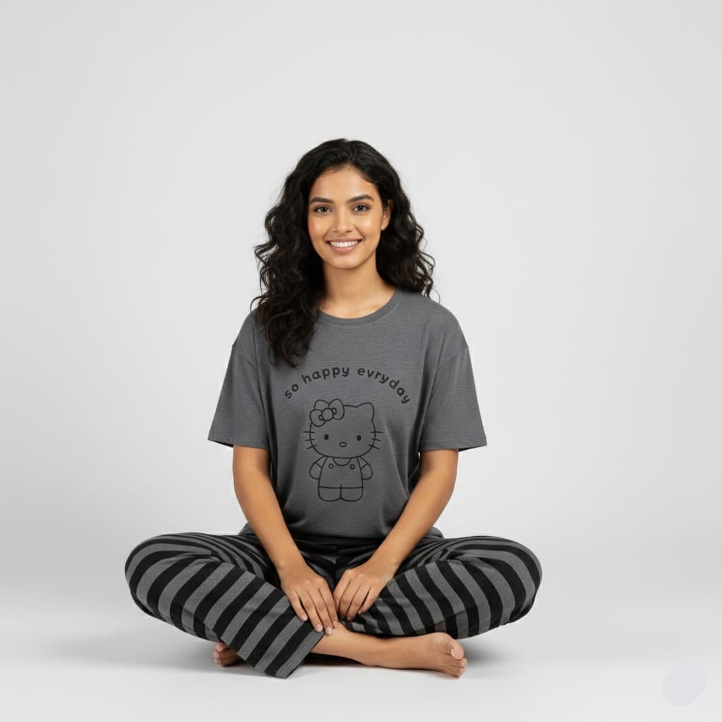 Everyday Kitty Comfort PJ Set – With Padded Ease - Zero Bra
