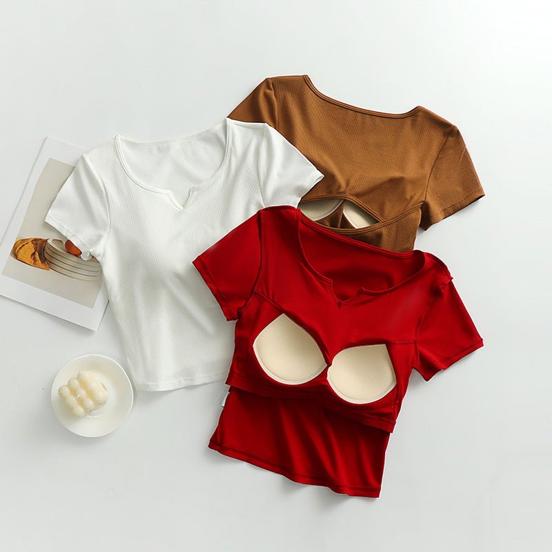 Flirt & Flow Built - In Bra Tee – Effortlessly Cool, Endlessly Versatile! - Zero Bra