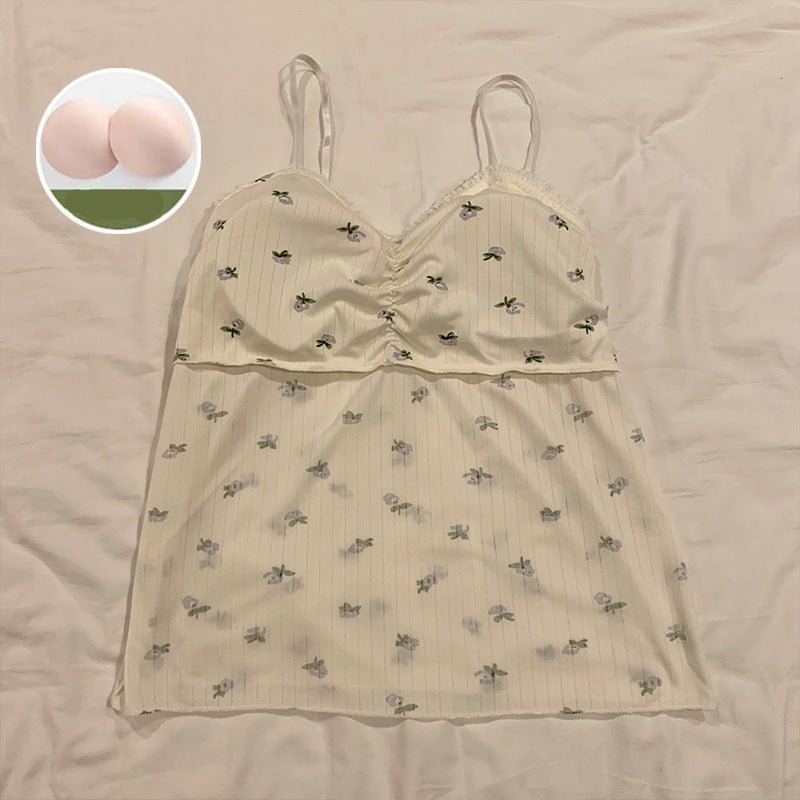 Floral Charm 3 - Piece Padded Pajama Set – Sweet & Cozy - Zero Bra