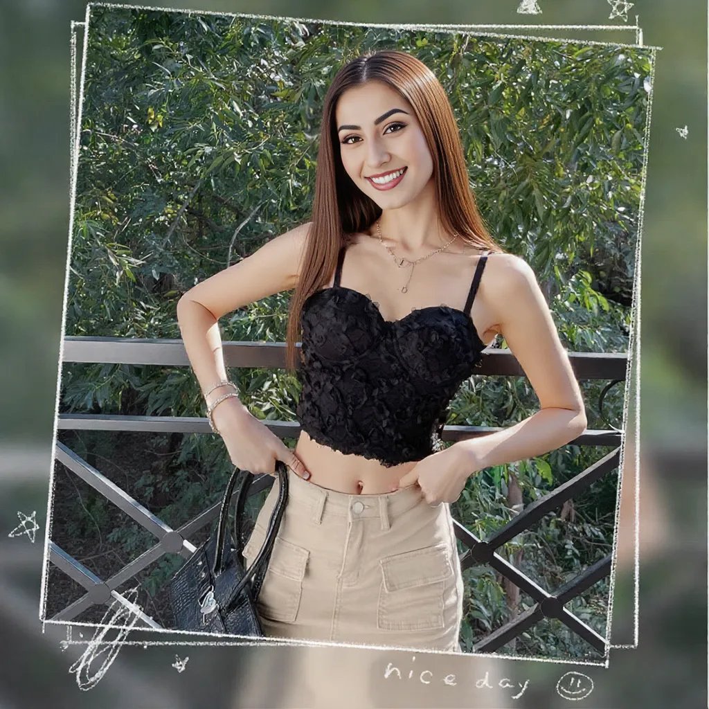 Floral Lace Built - In Bra Top – Elegant & Romantic - Zero Bra