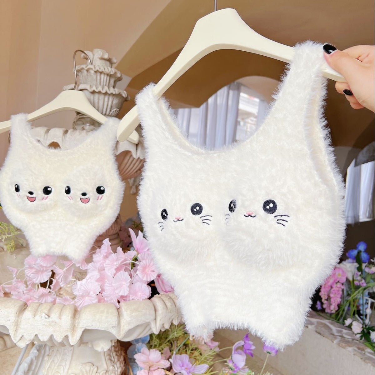 Fluffy Kawaii Animal Built - In Bra Top – Cozy & Cute - Zero Bra