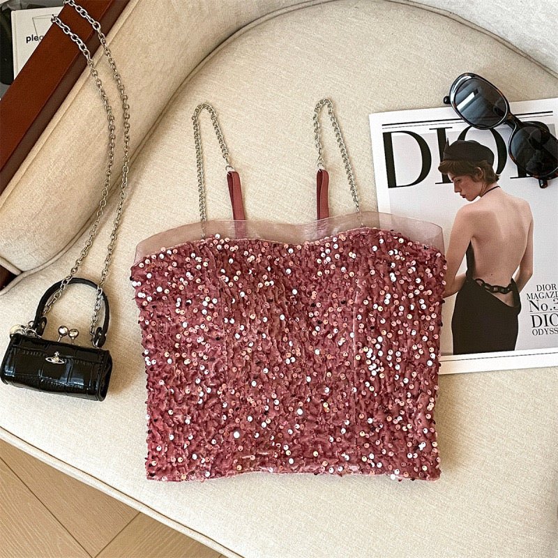 Glam Sequin Party Cami – Shine Bright, Feel Bold - Zero Bra