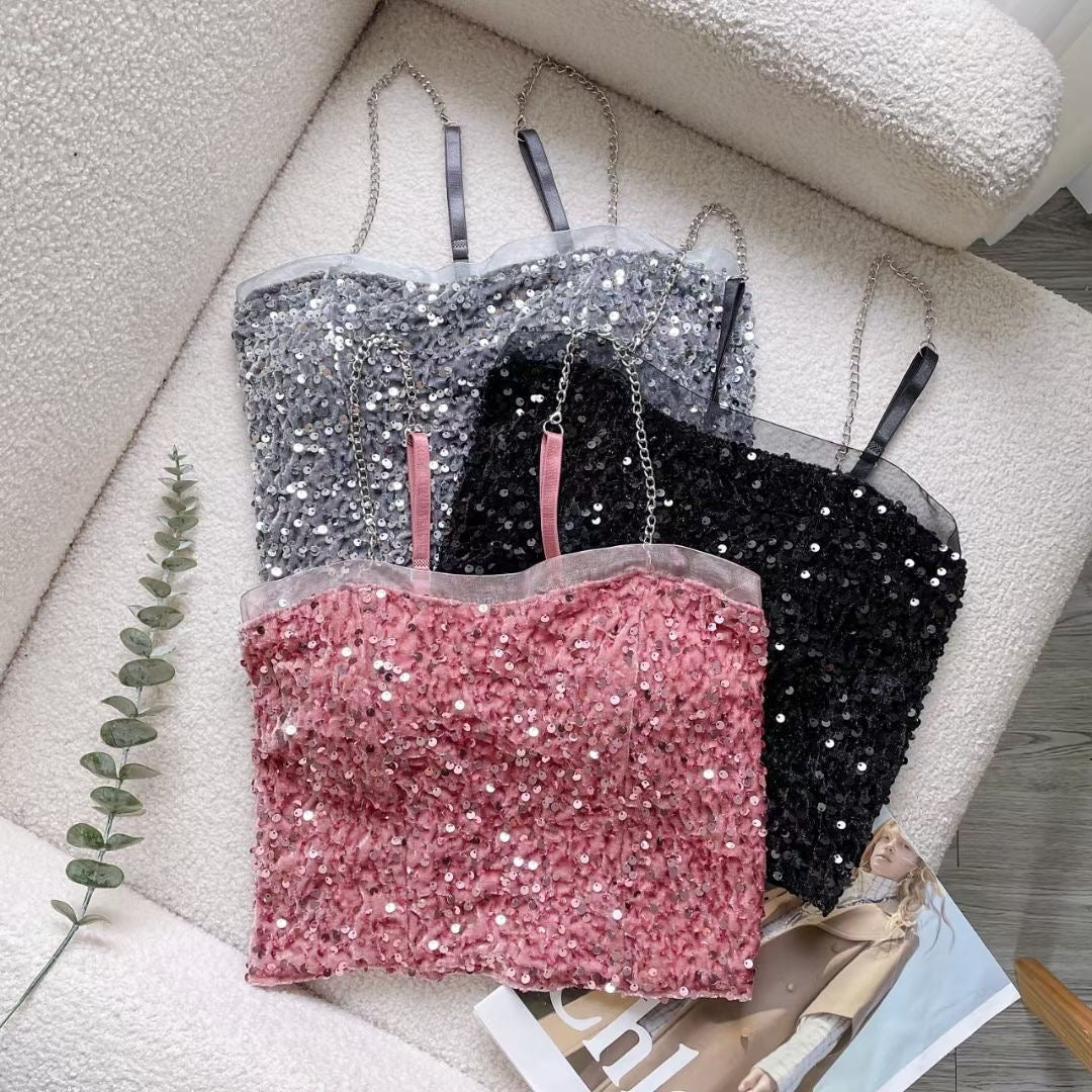 Glam Sequin Party Cami – Shine Bright, Feel Bold - Zero Bra