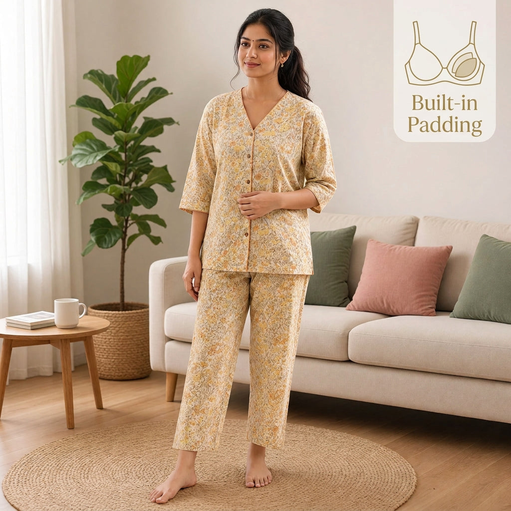 Golden Meadow Padded Night Suit