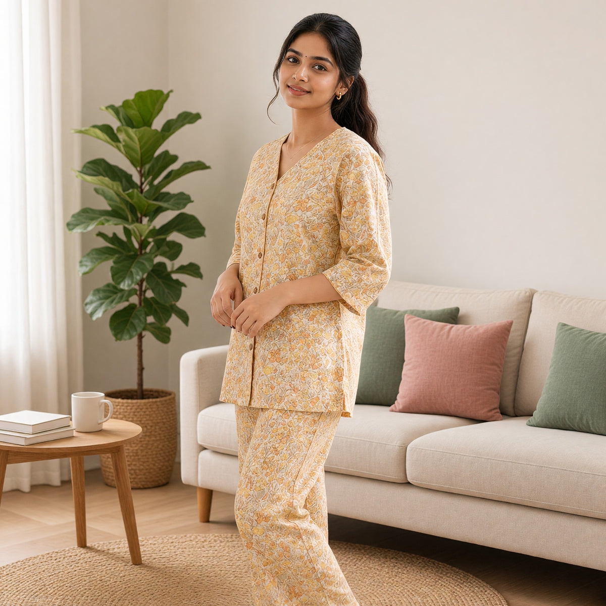 Golden Meadow Padded Night Suit