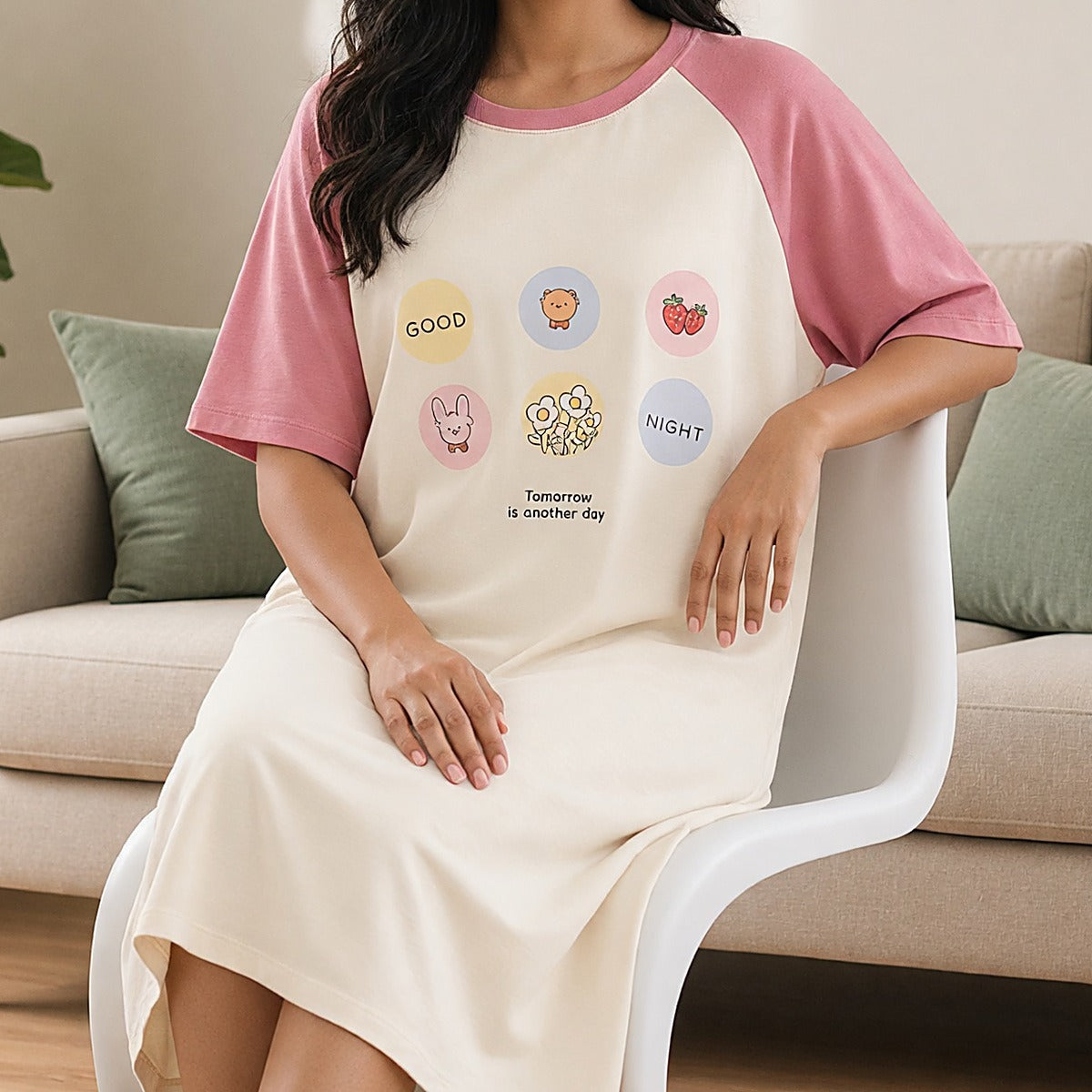 Good Night Raglan Padded Nighty