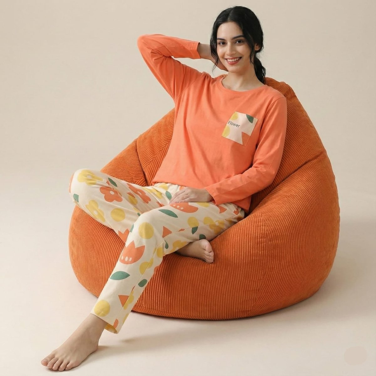 Hello Bear Stripe PJ Set – With Padded Comfort - Zero Bra