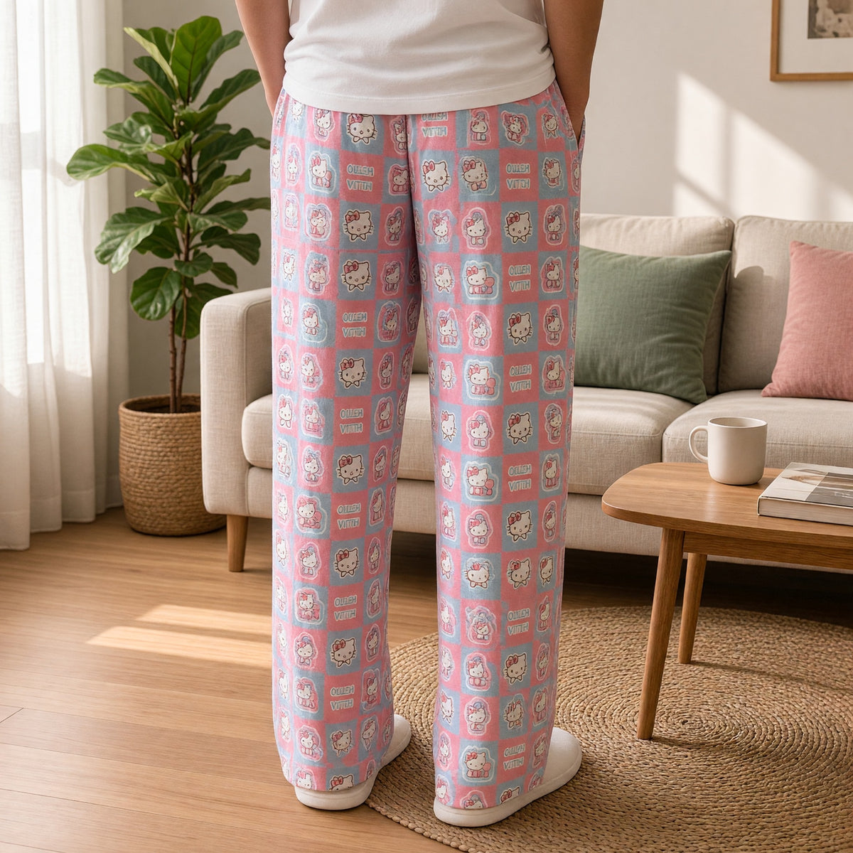 Hello Kitty Wide-Leg Lounge Pants