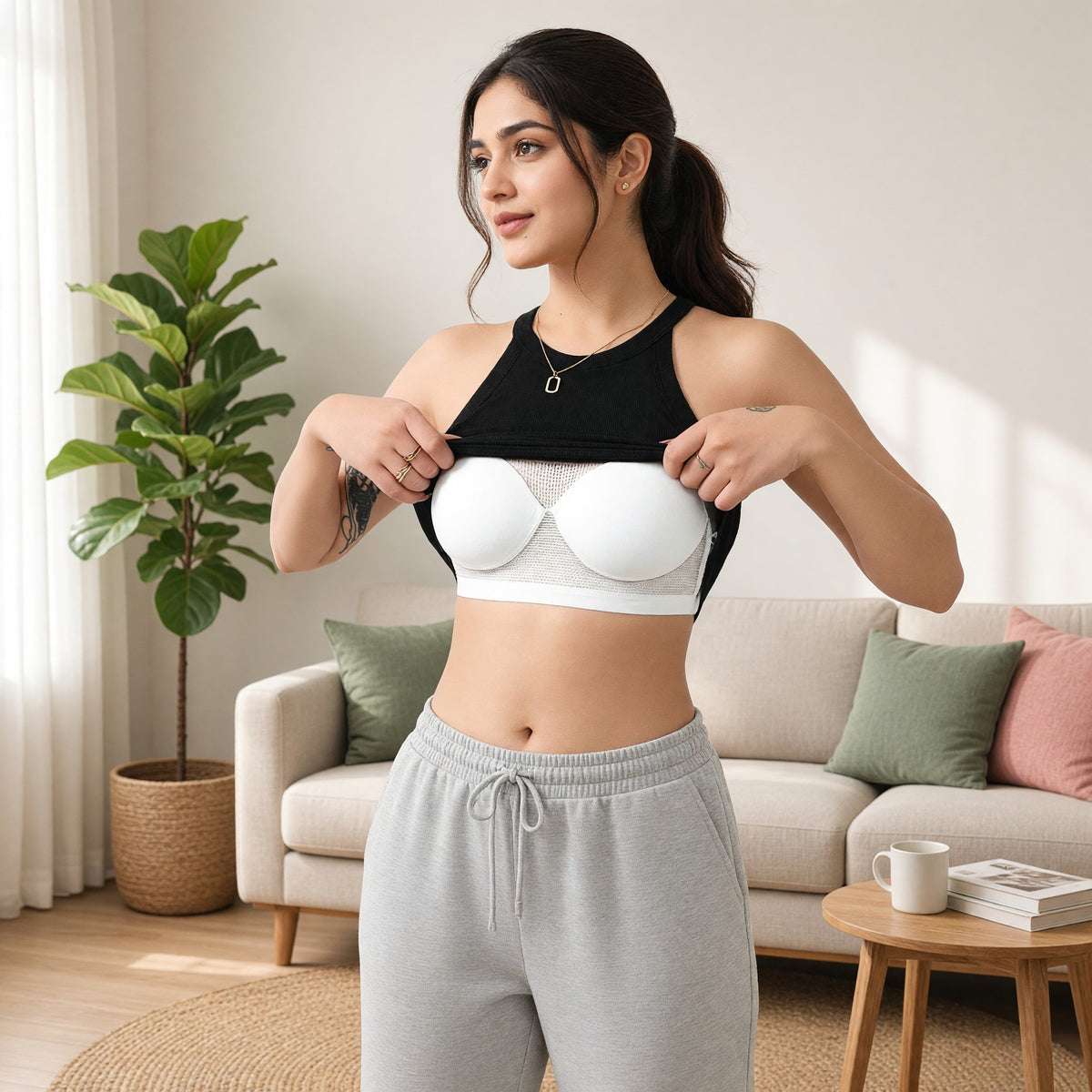 High-Neck Hero Built-in Bra Gym Tank
