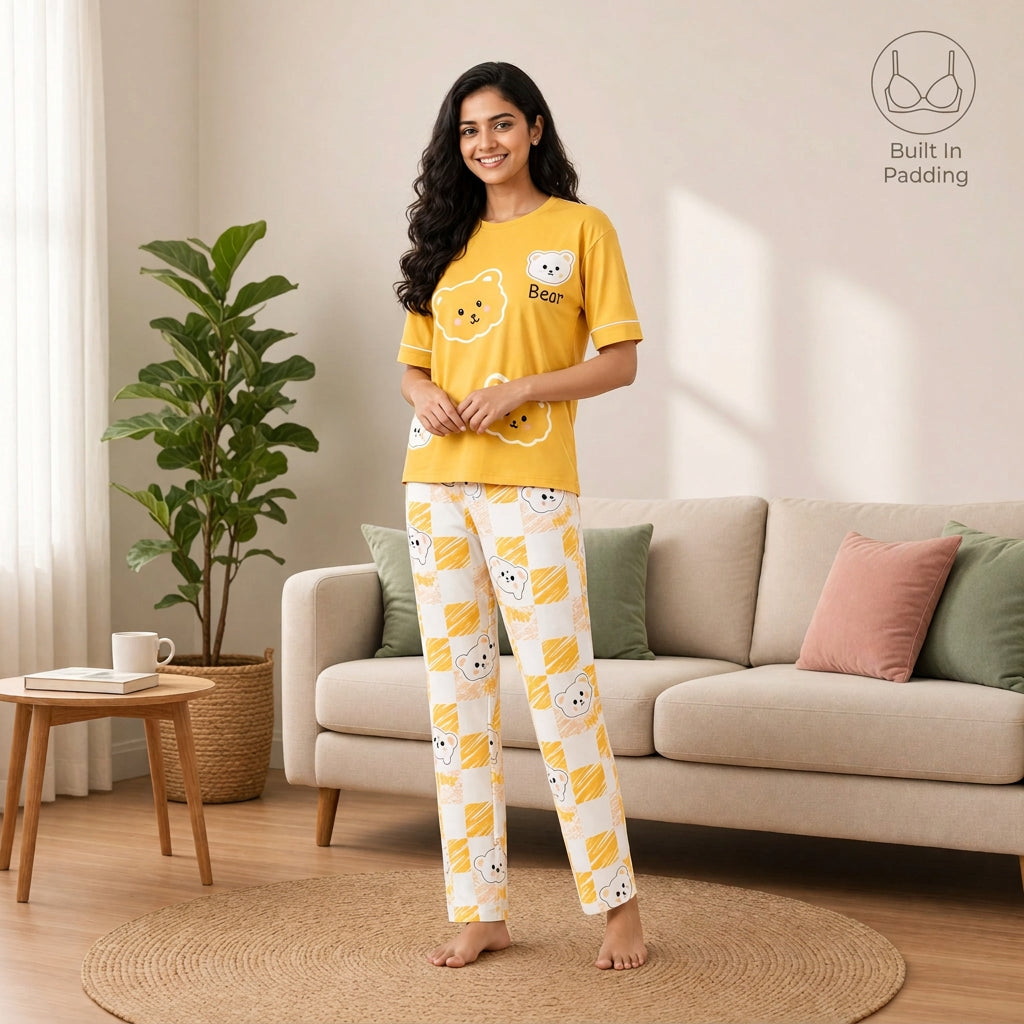 Honey Bear Padded Night Suit
