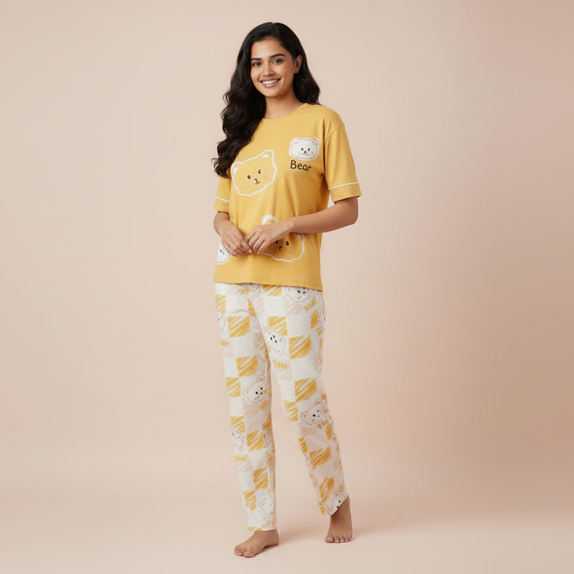 Honey Bear PJ Set – With Padded Cuddle Comfort - Zero Bra